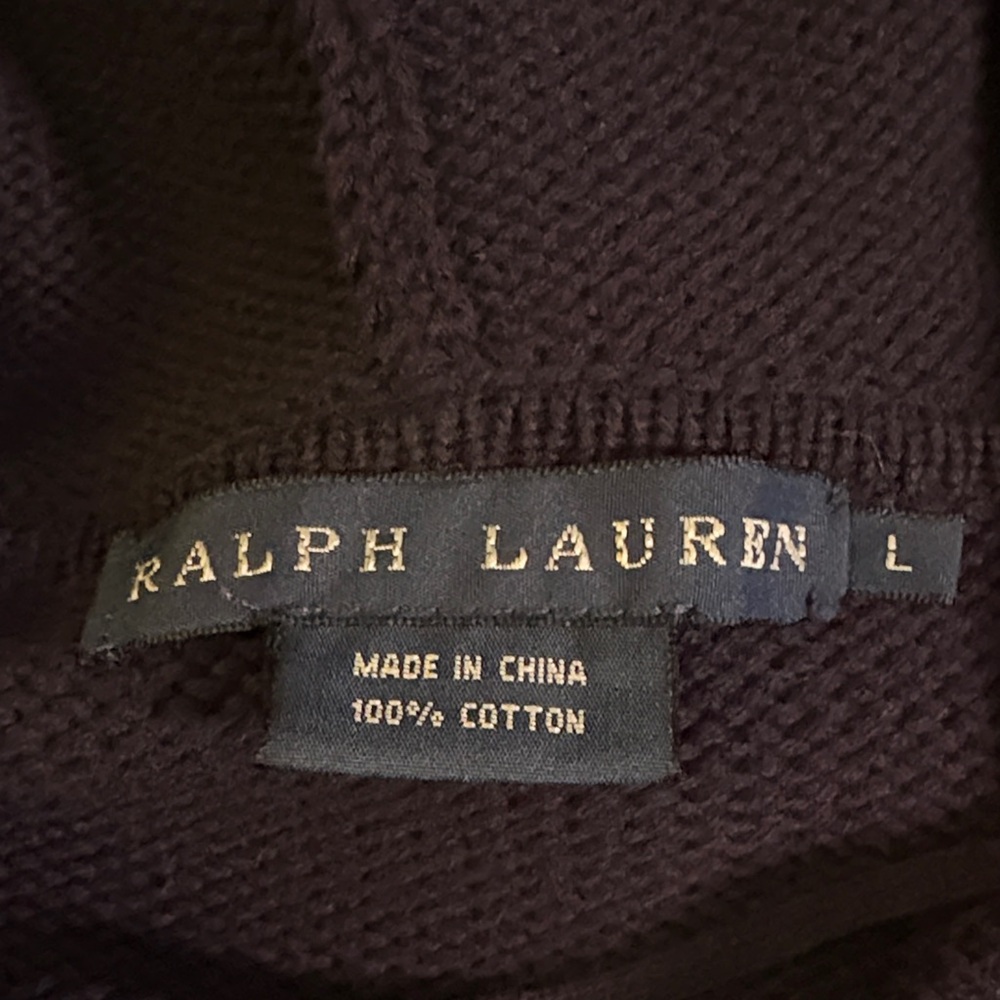 Ralph Lauren Blue Label Sweater Women’s L Hood Cotton Preppy Knit‎ Coastal - Picture 8 of 11